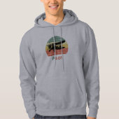 Cooles Flugzeug & Sonnenuntergang, Vintag Retro-St Hoodie (Vorderseite)