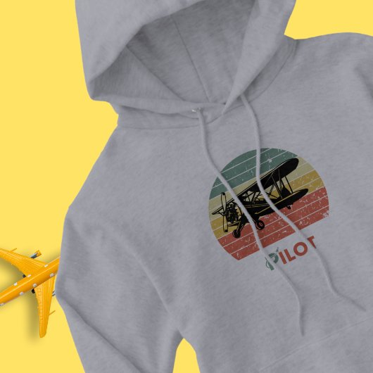 Cooles Flugzeug & Sonnenuntergang, Vintag Retro-St Hoodie