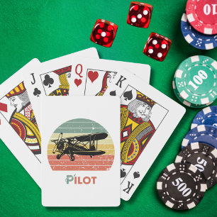 Cooles Flugzeug & Sonnenuntergang, Vintag Retro-St Spielkarten