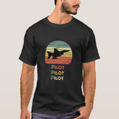Cooles Flugzeug & Sonnenuntergang, Vintag Retro-St T-Shirt (Vorderseite)