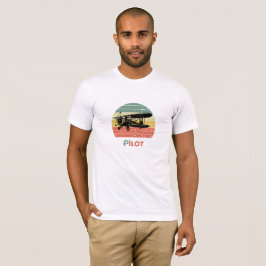 Cooles Flugzeug & Sonnenuntergang, Vintag Retro-St T-Shirt