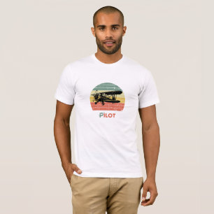 Cooles Flugzeug & Sonnenuntergang, Vintag Retro-St T-Shirt