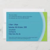 COOLES FOTO BURTHTAG ERSUCHT :: zirkuläre 4L Einladung (Rückseite)