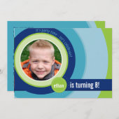 COOLES FOTO BURTHTAG ERSUCHT :: zirkuläre 4L Einladung (Vorne/Hinten)