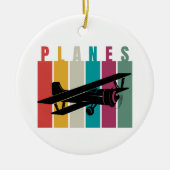 Cooles Foto des Flugzeugs, frohe Weihnachten, pers Keramik Ornament (Vorne)