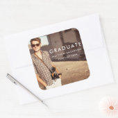 Cooles Foto zur Ankündigung des Abschlusses Quadratischer Aufkleber (Umschlag)