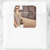 Cooles Foto zur Ankündigung des Abschlusses Quadratischer Aufkleber (Tasche)