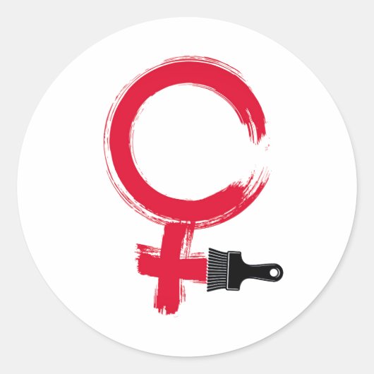 Cooles Frauensymbol Runder Aufkleber (Vorderseite)