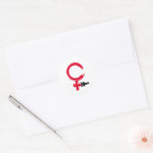 Cooles Frauensymbol Runder Aufkleber (Umschlag)