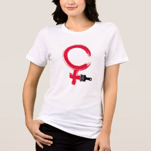 Cooles Frauensymbol Tri-Blend Shirt