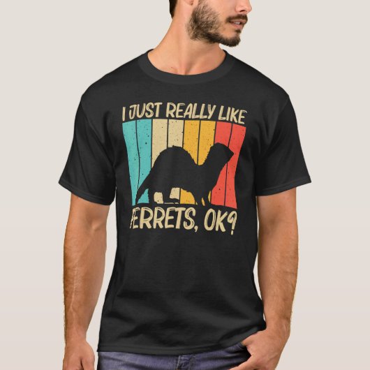 Cooles Frettchen für Männer weibliches Frettchen T T-Shirt (Vorderseite)