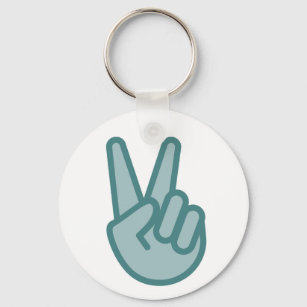 Cooles Friedenszeichen Hand Emoji Schlüsselanhänger