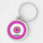 Cooles Frisbedesign in Rosa Schlüsselanhänger (Vorne)