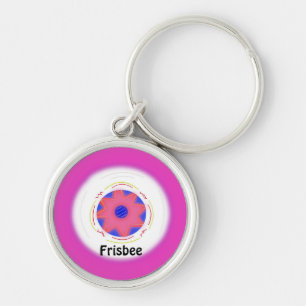 Cooles Frisbedesign in Rosa Schlüsselanhänger