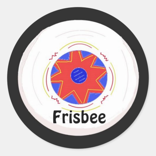 Cooles Frisbee-Design Runder Aufkleber (Vorderseite)