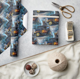 COOLES FRISIERTE AUTO 6 GESCHENKPAPIER