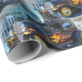 COOLES FRISIERTE AUTO 6 GESCHENKPAPIER (Rolleneckpunkt)