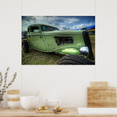 Cooles Frisierte Auto aus Flathopfen in HDR. Poster (Küche)