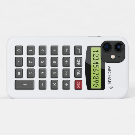 Cooles Fun Calculator-Muster mit benutzerdefiniert Case-Mate iPhone Hülle (Rückseite (Horizontal))