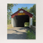 Cooles Fun Covered Bridge Foto, Familiengame Night Puzzle (Vertikal)