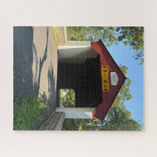 Cooles Fun Covered Bridge Foto, Familiengame Night Puzzle (Horizontal)