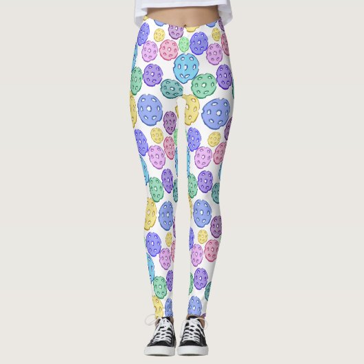 Cooles Fun-farbiges Pickleball-Muster Leggings (Vorderseite)