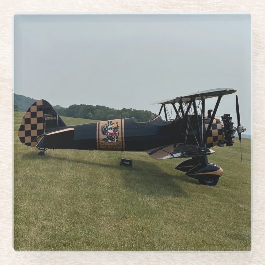 Cooles Fun-Foto, Pilotenfamilie, Luftfahrt Glasuntersetzer (Vorderseite)