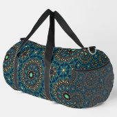 Cooles Funky Aquamarin Abstrakt Dot Art Muster Duffle Bag (Rechte Ecke)