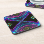 Cooles Funky Leuchtstoff farbiges Neonmuster Untersetzer (Linke Seite)