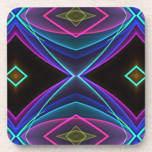 Cooles Funky Leuchtstoff farbiges Neonmuster Untersetzer (Vorderseite)