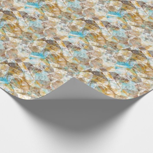 Cooles Funky Modern Retro Polygon Mosaik Art Patte Geschenkpapier (Ecke)