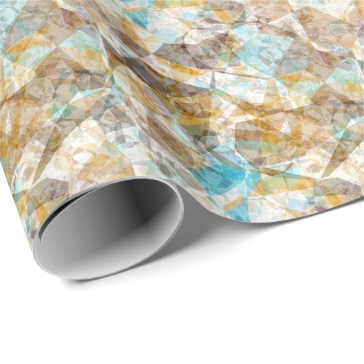 Cooles Funky Modern Retro Polygon Mosaik Art Patte Geschenkpapier (Rolleneckpunkt)