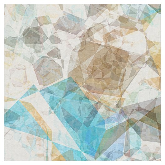 Cooles Funky Modern Retro Polygon Mosaikmuster Stoff (Nahaufnahme)