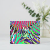 Cooles Funky Psychedelic Hipster Multicolor Muster Postkarte (Stehend Vorderseite)