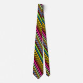 Cooles, funky Retro-farbiges Streifenmuster Krawatte (Vorderseite)