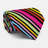 Cooles, funky Retro-farbiges Streifenmuster Krawatte (Gerollt)