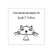 Cooles Funny Art Cat Buch gehört zum Personalisier Gummistempel (Prägung)
