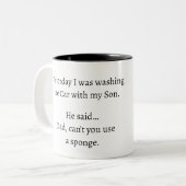 Cooles Funny DadJoke Design Zweifarbige Tasse (Vorderseite Links)