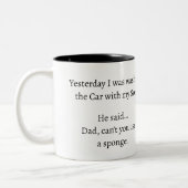 Cooles Funny DadJoke Design Zweifarbige Tasse (Links)