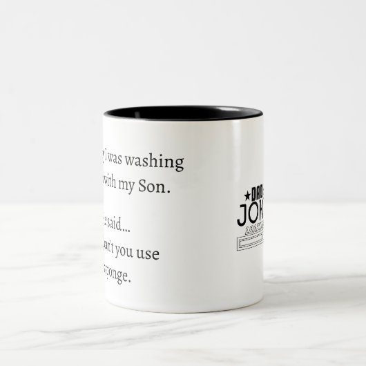 Cooles Funny DadJoke Design Zweifarbige Tasse (Mittel)
