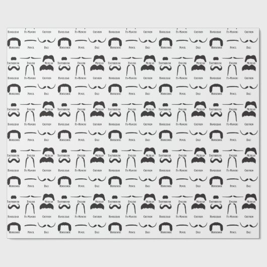 Cooles Funny Mustache Diagramm Geschenkpapier (Flach)