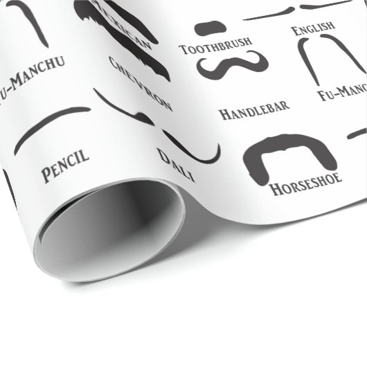 Cooles Funny Mustache Diagramm Geschenkpapier (Rolleneckpunkt)