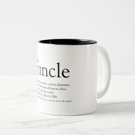 Cooles Funny Uncle Functional Definition-Zitat Zweifarbige Tasse (VorderseiteRechts)