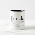 Cooles Funny Uncle Functional Definition-Zitat Zweifarbige Tasse<br><div class="desc">Personalisieren Sie Ihre speziellen,  lieblings Spaß Onkel oder Funcle,  um ein lustiges einzigartiges Geschenk zu schaffen. Eine perfekte Art,  ihm zu zeigen,  wie phantastisch er jeden Tag ist. Entwickelt von Thisisnotme©</div>