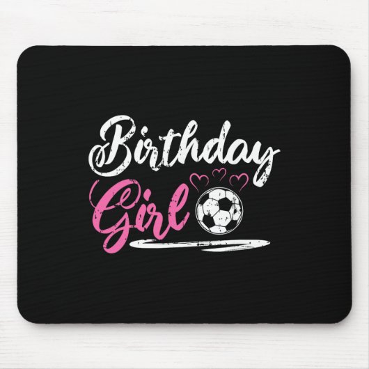 Cooles Fußball-Geburtstagsmädchen Mousepad (Vorne)
