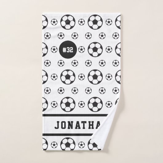 Cooles Fußballball-Muster - Name und Nummer des Sp Handtuch (Handtuch)