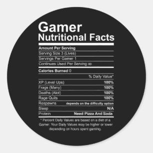 Cooles Gamer-Video-Spiel: ernährungsphysiologische Runder Aufkleber
