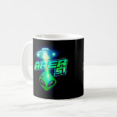 Cooles Gebiet 51 Alien Raumfahrt Kaffeetasse (Vorderseite Links)