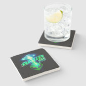 Cooles Gebiet 51 Alien Raumfahrt Steinuntersetzer (Seitenansicht)