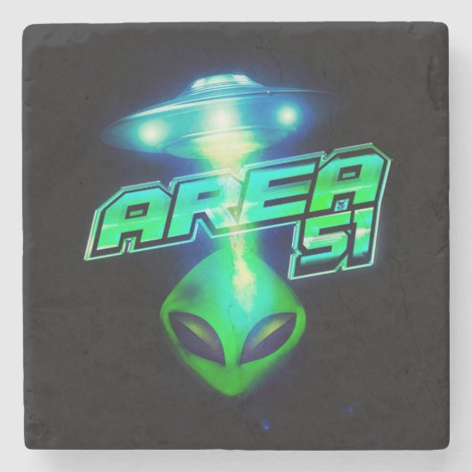 Cooles Gebiet 51 Alien Raumfahrt Steinuntersetzer (Vorderseite)